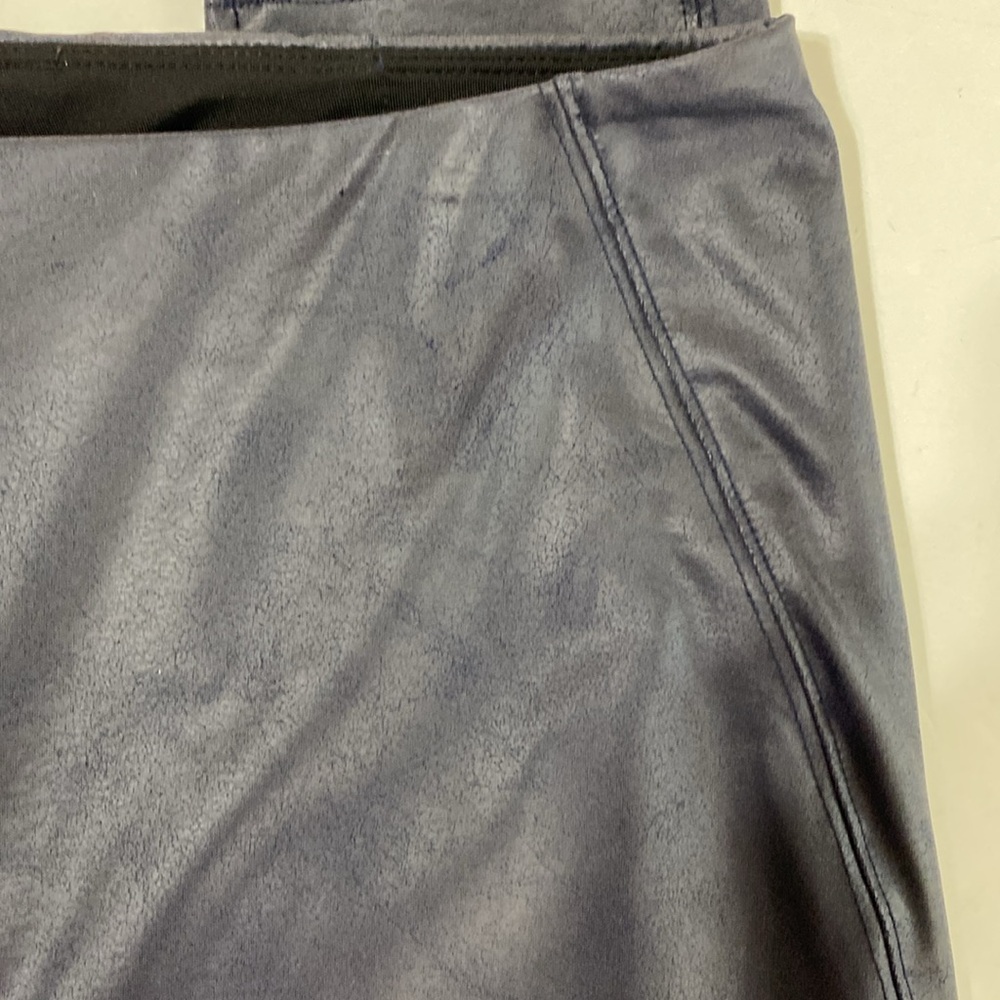 Lysse' Patterned/Foiled Faux Leather Leggings Navy Blue‎ Size L - Picture 6 of 9